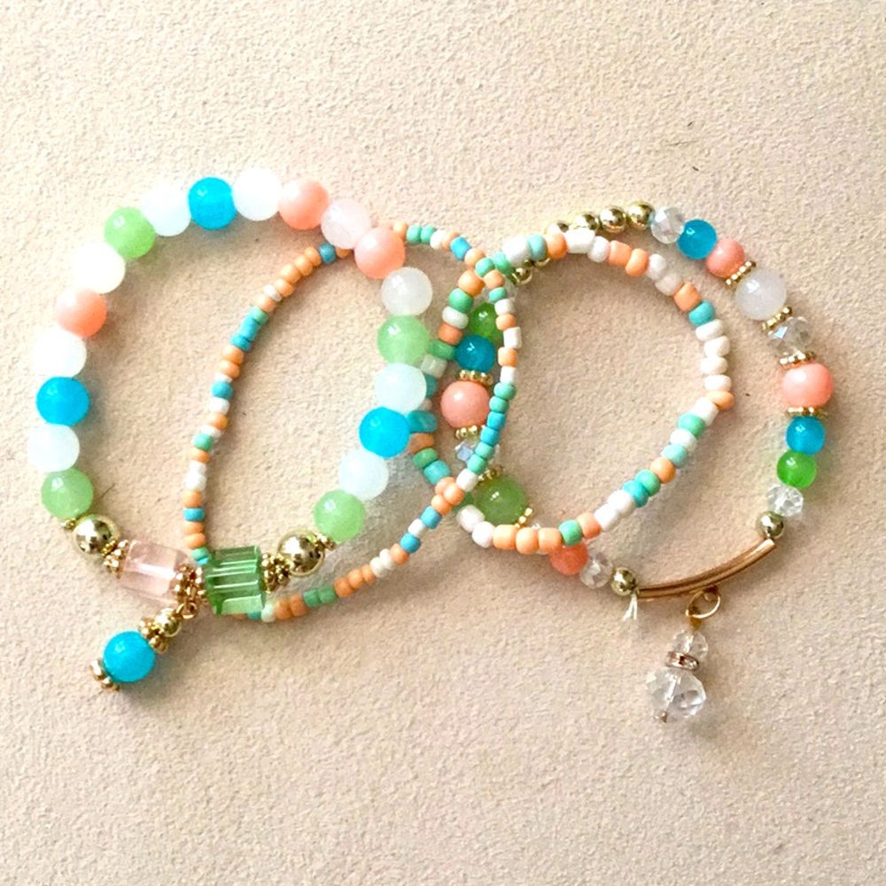 Multi Coloured BoHo Bracelet Stack